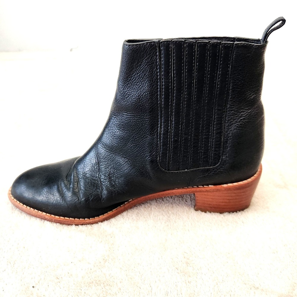 Loeffler Randall Black Leather Boots 8.5B Ankle Western Chic Quiet Luxury Shoe - Picture 2 of 10